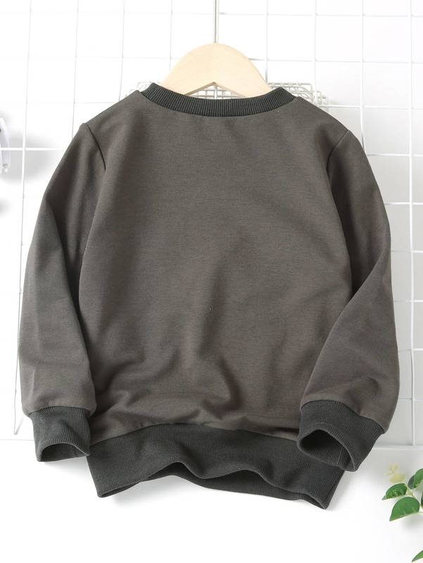 Toddler Boys Slogan & Motorcycle Print Pullover SHE