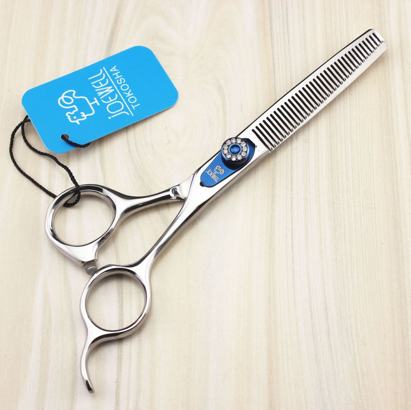 JOEWELL 6.0 inch hair cutting scissors kit straight handle 6CR stainless steel professional barber tool with comb and leather case S2563