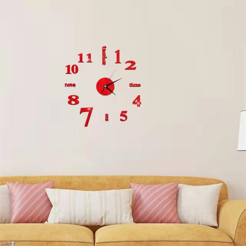 3D Wall Clock Mirror Wall Stickers Creative DIY Watch Clock Removable Art Decal Sticker Home Decor Living Room Quartz Needle Hot