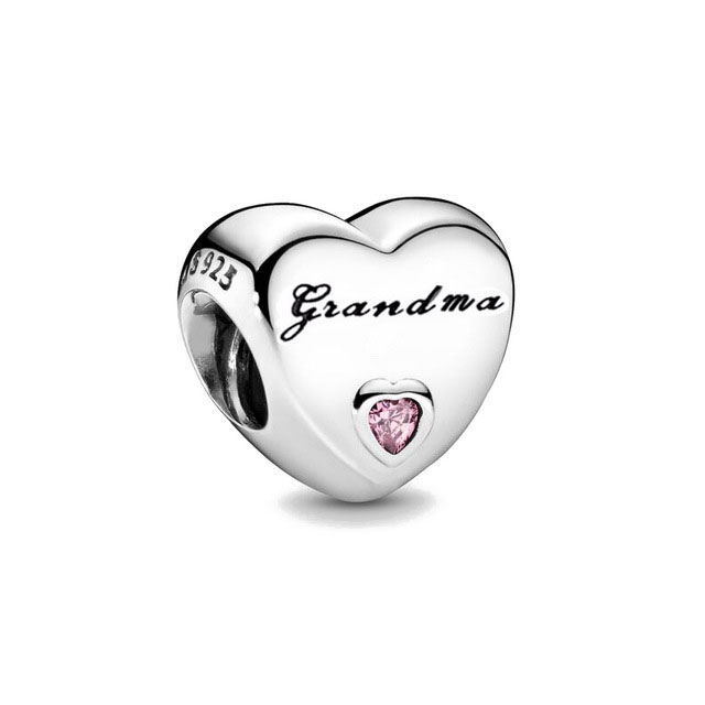 New Popular 925 Sterling Silver European Heart-Shaped Wife Grandma Twin Girlfriend Beaded Fit S925 Snake Charm Bracelet DIY Women's Jewelry