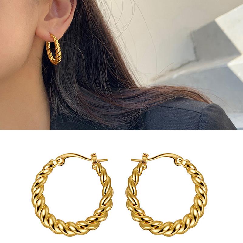 Hoop & Huggie European American Temperament Woven Twist Metal Earrings For Woman Goth Girls Simple Accessories Korean Fashion JewelryHoop
Hoop & Huggie European American Temperament Woven Twist Metal Earrings For Woman Goth Girls Simple Accessories Korean Fashion JewelryHoop