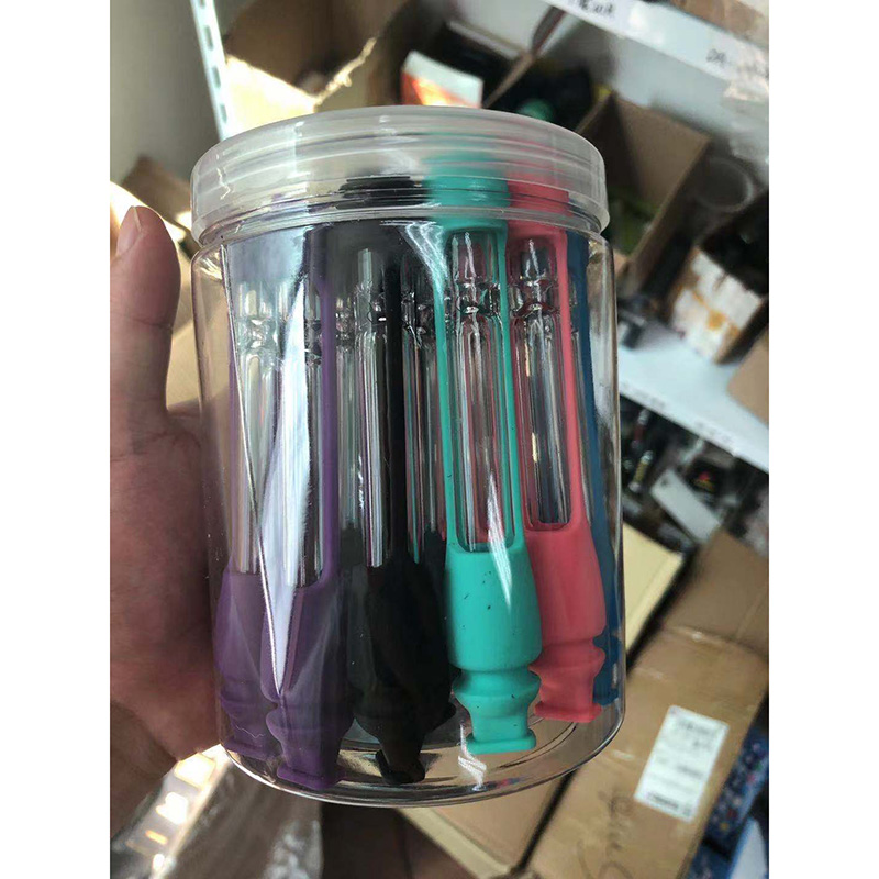 Glass Tobacco Pipe Cigarette Holder Tube Portable Smoke Filter Pipes Cigarettes Rods Smoking Accessories