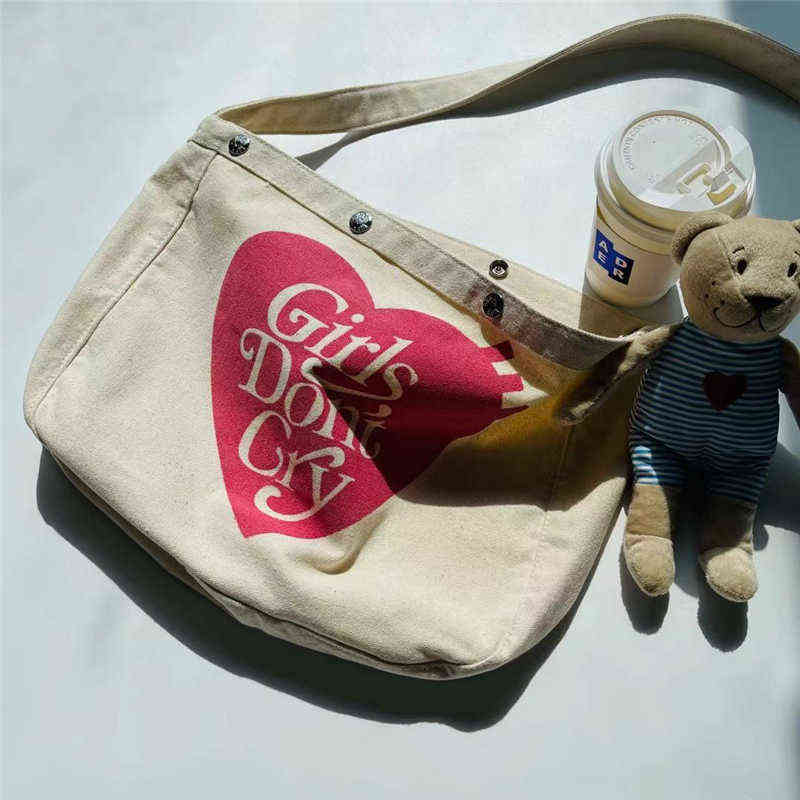 Human Made Girls Dont Cry Fashion Bag Men Best Quality HUMAN MADE Canvas Women Bags Couple Backpack T220803