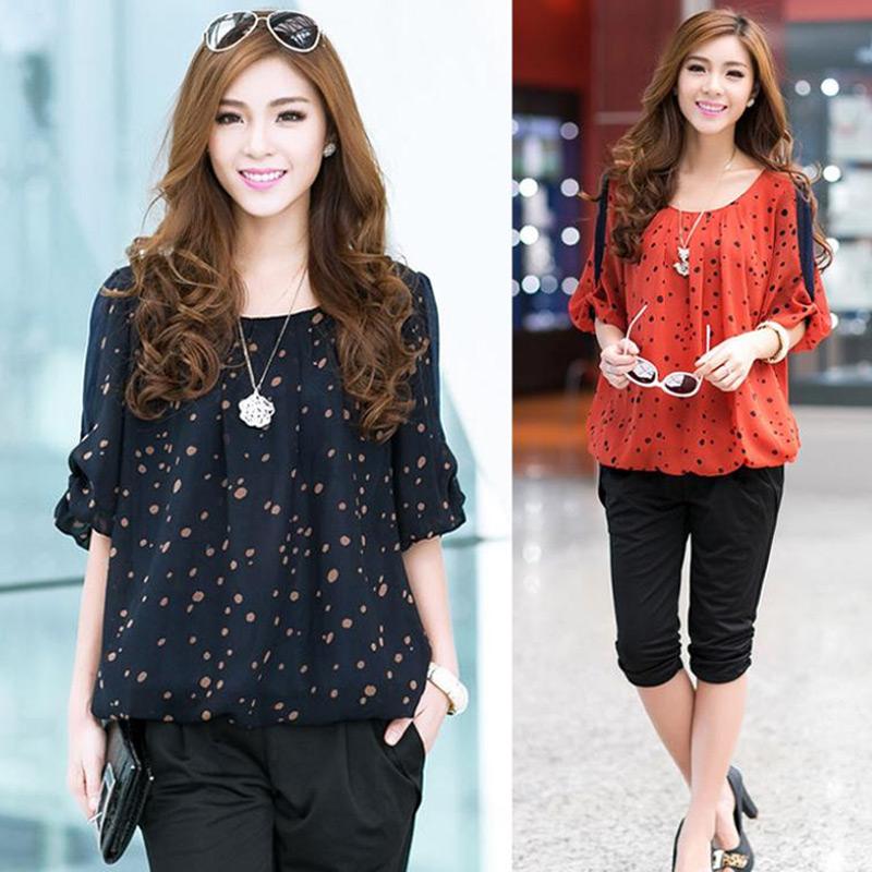 Women's Blouses & Shirts Korean Stylish Loose Half Sleeve O-Neck Summer Tops Female Polka Dot Print Chiffon Blouse Women Shirt Plus Size XXX, Orange
Women's Blouses & Shirts Korean Stylish Loose Half Sleeve O-Neck Summer Tops Female Polka Dot Print Chiffon Blouse Women Shirt Plus Size XXX, Orange