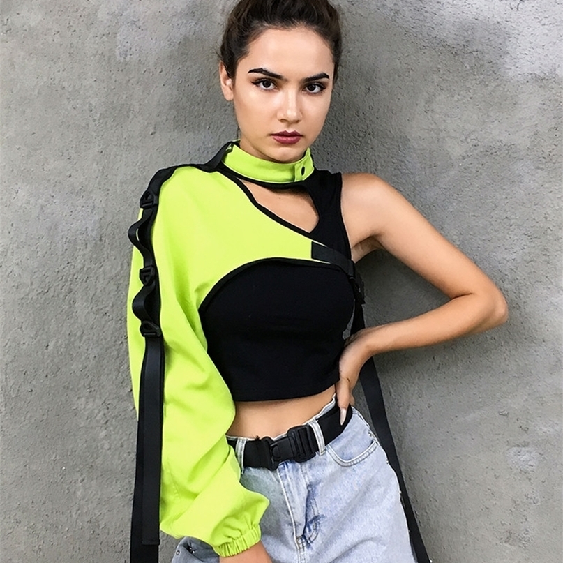 HEYounGIRL Neon Green One Shoulder Off Halter Top Harajuku Black Reflective Tshirt Women Hip Hop Street Wear Tee Shirt Femme a220813, Silver
HEYounGIRL Neon Green One Shoulder Off Halter Top Harajuku Black Reflective Tshirt Women Hip Hop Street Wear Tee Shirt Femme a220813, Silver