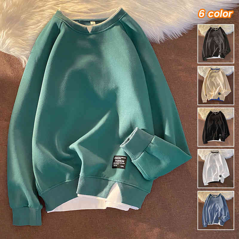 2022 Spring New Fake Two Piece Sweater Men' Korean Version Tide Brand Bottomed Shirt Round Neck Pullover Loose Hoodless Clothes, Ve5516 regular white
2022 Spring New Fake Two Piece Sweater Men' Korean Version Tide Brand Bottomed Shirt Round Neck Pullover Loose Hoodless Clothes, Ve5516 regular white