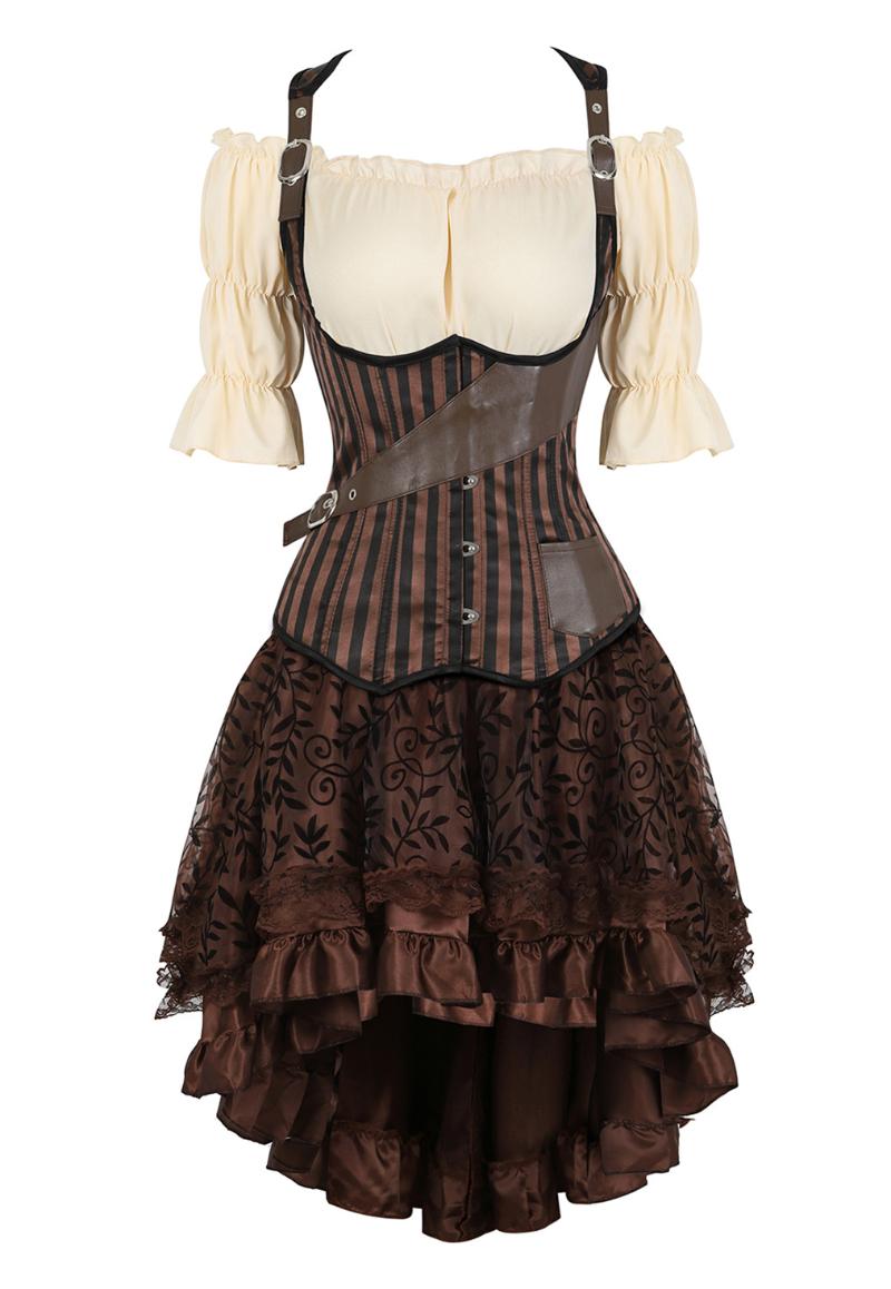 Bustiers & Corsets Gothic Locking Corset Mujer Dress Elegant Victorian Bodycon Skirt Sets Sexy Steampunk Party Evening Red Movie Festival Co, 6505beige
Bustiers & Corsets Gothic Locking Corset Mujer Dress Elegant Victorian Bodycon Skirt Sets Sexy Steampunk Party Evening Red Movie Festival Co, 6505beige
