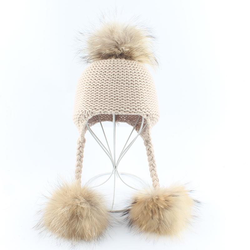 Berets Winter Baby Hat Real Fur Pompoms Skullies Beanies Warm Knitted Hats For Kids Ear Protection Infant CapBerets, White
Berets Winter Baby Hat Real Fur Pompoms Skullies Beanies Warm Knitted Hats For Kids Ear Protection Infant CapBerets, White