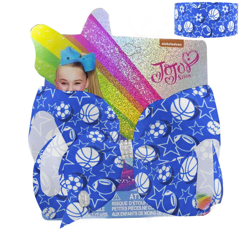 2022 NEW Large 8inch Sport Bows Baseball/Softball/Football Ribbon Hair Bow With Clip For Kids Girls Hairgrips Hair Accessories 8pcs/