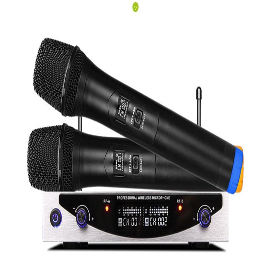 MU899 UHF Dual Handheld Wireless Microphone Karaoke KTV Microphone Speaker Microfono Smartphone Portable Computer Mic PA Theater