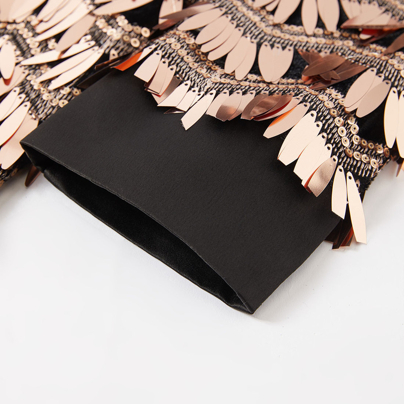 Men's Suits & Blazers PYJTRL Men's High-end Champagne Gold Long Tassel Sequins B 220823