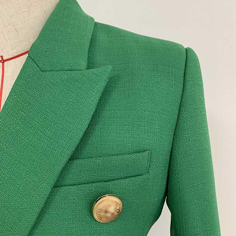 Women's Suits & Blazers Runway Designer 2022 Lion Button Woman Long Sleeve Slim Waist Outwear Coats Office Lady Autumn Tops Plus Size