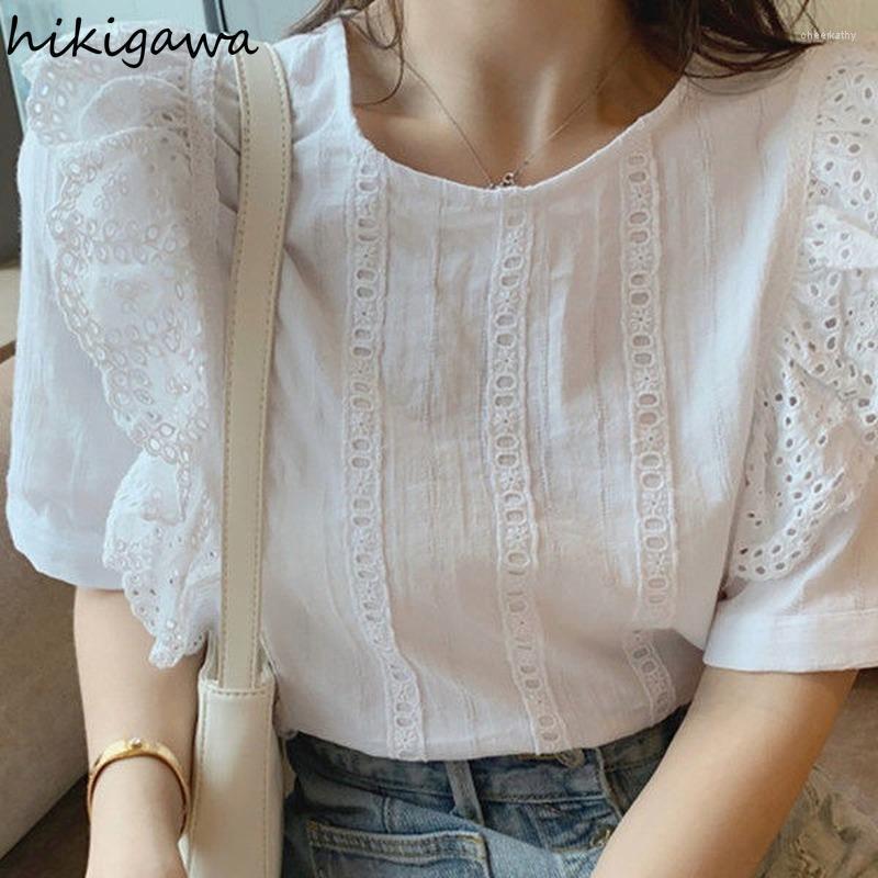 Women' Blouses & Shirts White Summer Short Sleeve Fashion For Women O-neck Ruffles Elegant Loose Blouse Tops 2022 Blusas Mujer De ModaWomen
Women' Blouses & Shirts White Summer Short Sleeve Fashion For Women O-neck Ruffles Elegant Loose Blouse Tops 2022 Blusas Mujer De ModaWomen