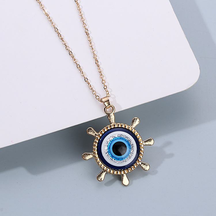 Turkish Blue Evil Eye Pendant Necklace for Women Gift