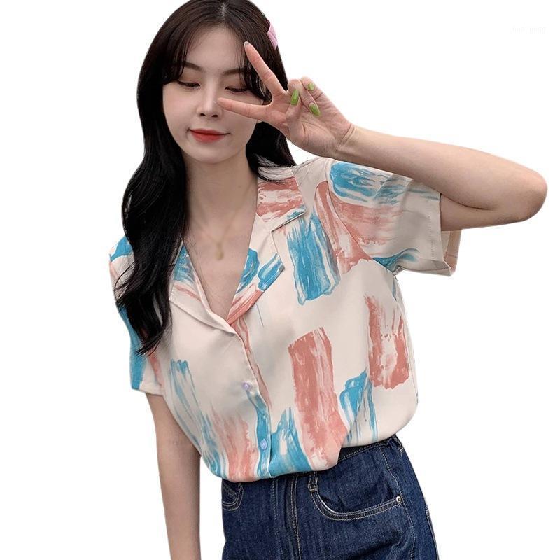 Women's Blouses & Shirts Graffiti Print Simple Blouse Summer Casual Loose Short Sleeve Chiffon Shirt Tops 2022 Blusas Y Camisas Chemise Femm
Women's Blouses & Shirts Graffiti Print Simple Blouse Summer Casual Loose Short Sleeve Chiffon Shirt Tops 2022 Blusas Y Camisas Chemise Femm