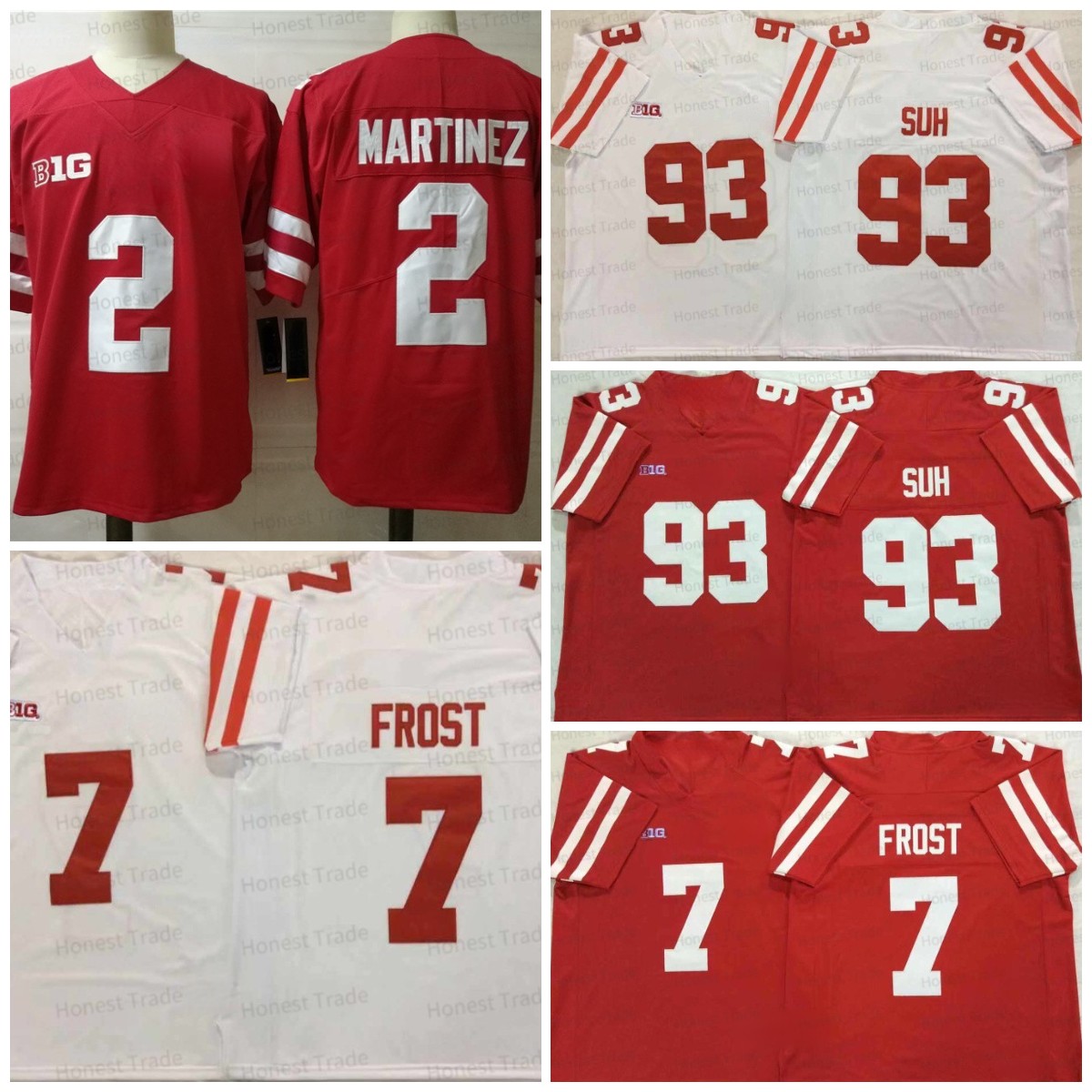 NCAA Nebraska Cornhuskers 93 Ndamukong Suh 2 Adrian Martinez 7 Scott Frost Red College Football Jerseys White Stitched Mens Jersey Top Quality, Men;as
NCAA Nebraska Cornhuskers 93 Ndamukong Suh 2 Adrian Martinez 7 Scott Frost Red College Football Jerseys White Stitched Mens Jersey Top Quality, Men;as