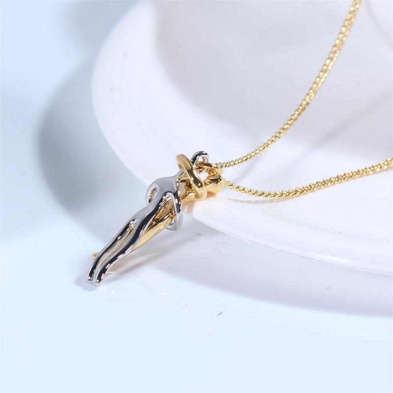 Affectionate Hug Necklace Stainless Steel Pendants Fashion Jewelry Couples Gift