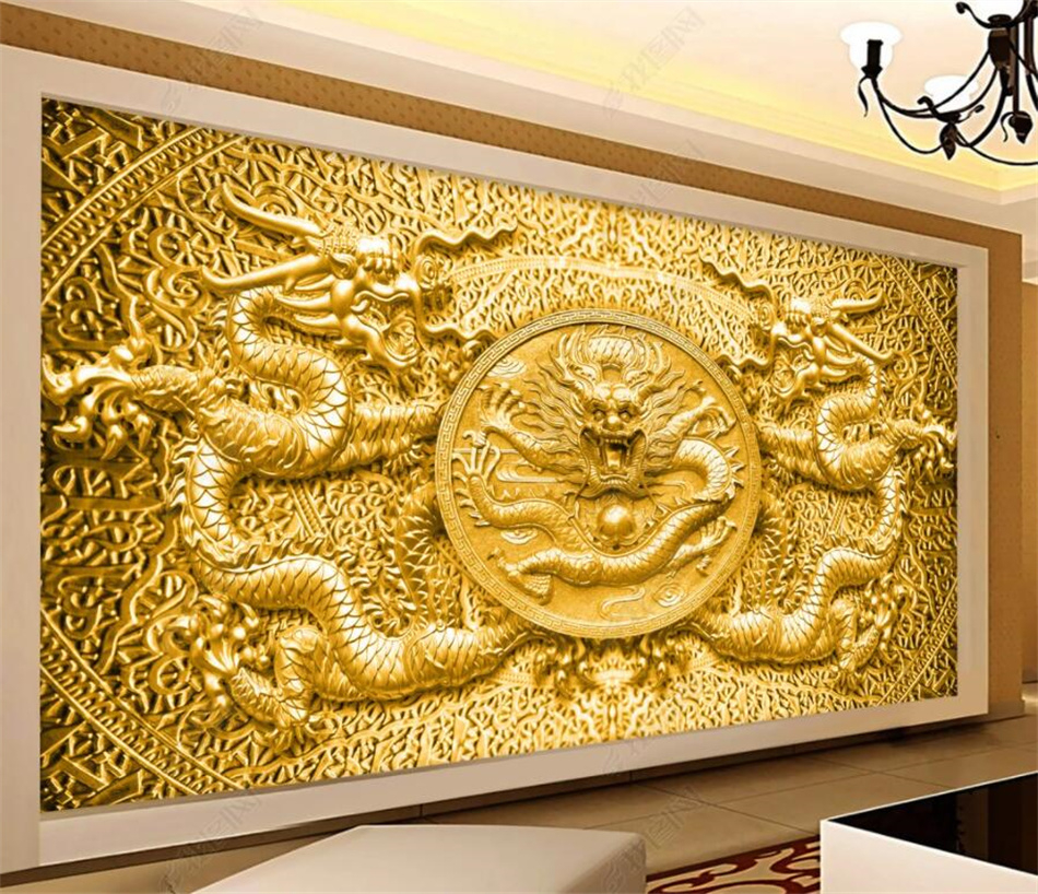 Embossed Golden Custom Wallpaper Home Decor Mural 3D Wall Paper Decor Wallpaper Papel De Parede
