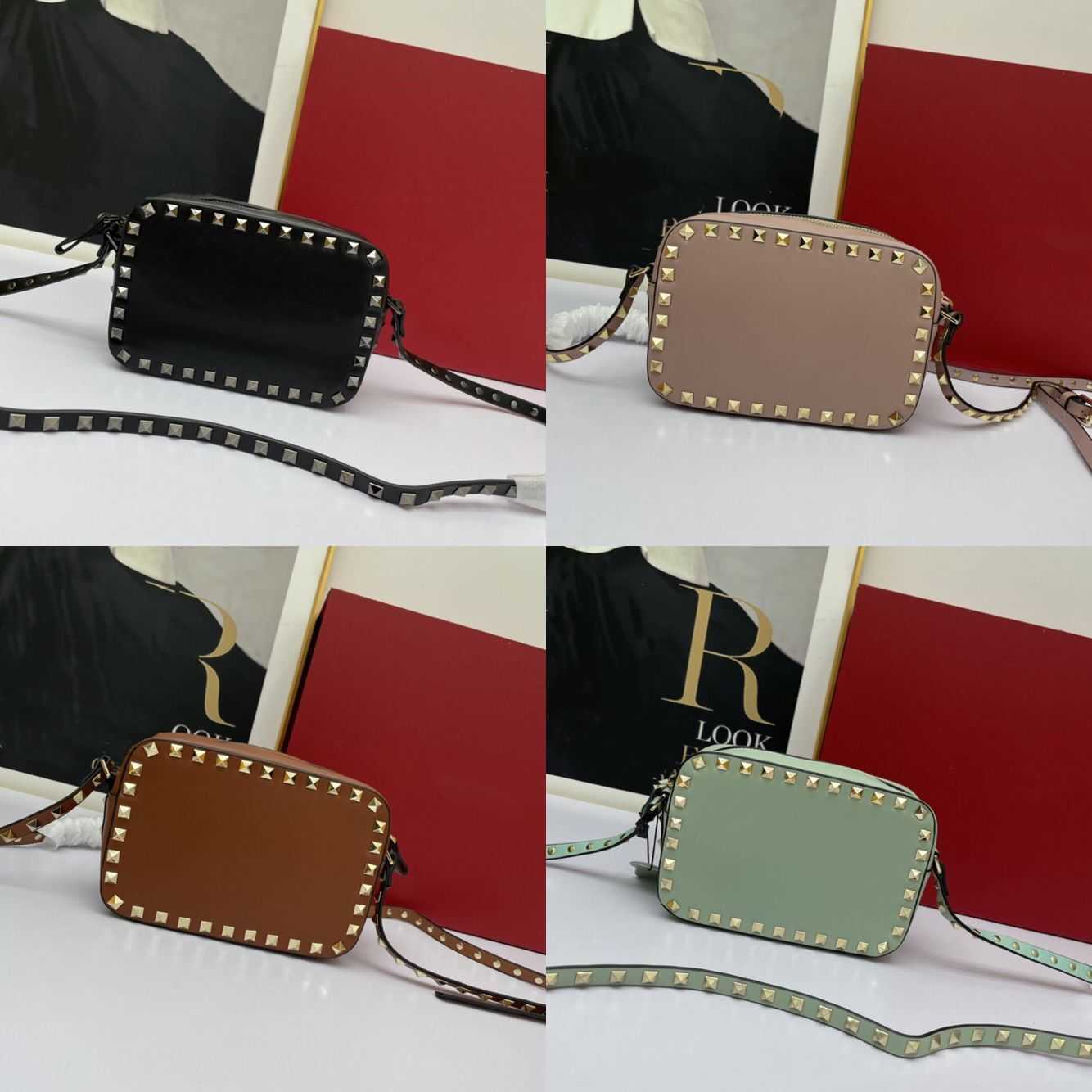 Top Quality Rivet Handbags Camera Bag Studs Crossbody Shoulder Cowhide Genuine Leather Clutch Cross Body s Lady Tote Zip Wallets, Box
Top Quality Rivet Handbags Camera Bag Studs Crossbody Shoulder Cowhide Genuine Leather Clutch Cross Body s Lady Tote Zip Wallets, Box