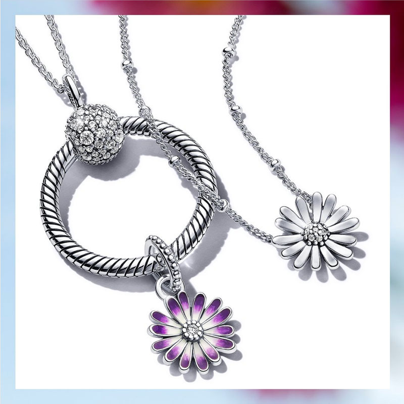 New 925 Sterling Silver Pendant Sparking Rose Daisy Flower Bee Clip Charm Beads Suitable For S925 Snake Bracelet Diy Jewelry Making