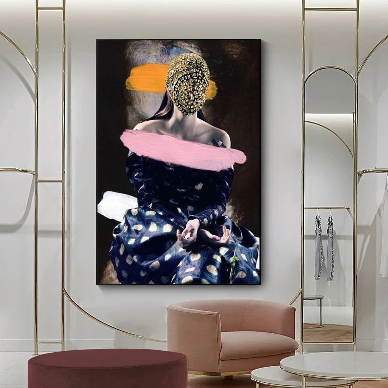 Modern Woman Art Canvas Paintings on The Wall Art Posters and Prints Cover Face Abstract Wall Art Pictures Home Decor Cuadros