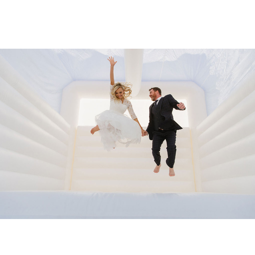 mariage commercial white bounce house inflatable jumper bouncer bouncing castle playhouse for wedding