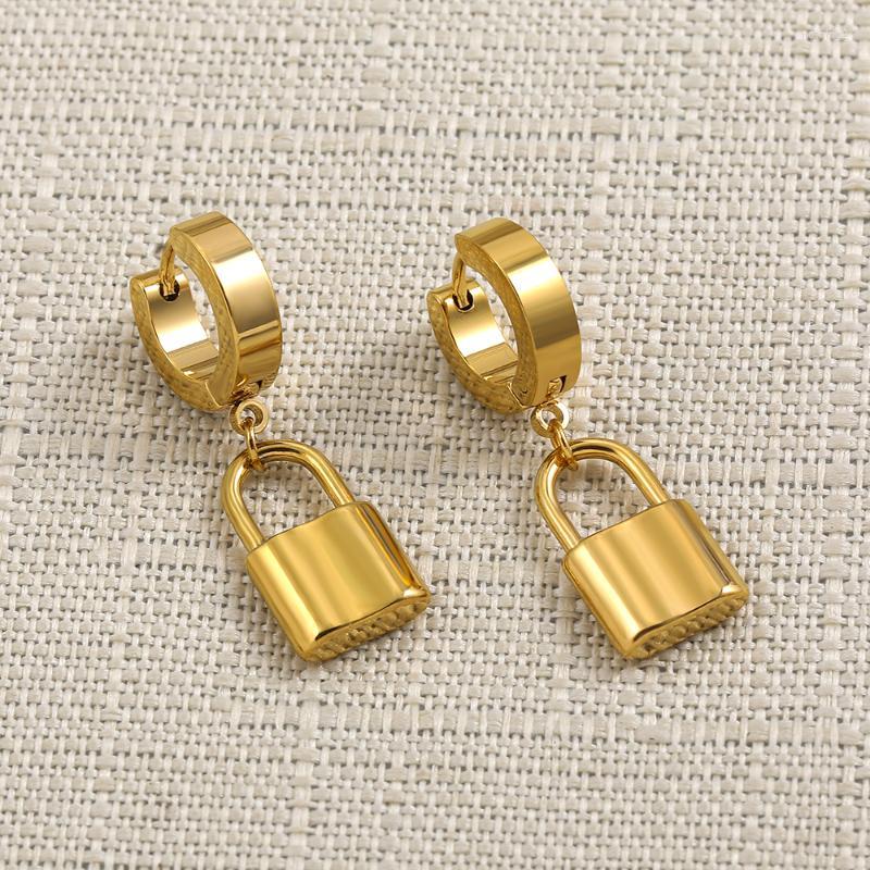 Dangle & Chandelier Punk Gold Plated Lock Earrings For Women Fashion Stainless Steel Metal Geometric Round Huggie Jewelry GiftsDangle
Dangle & Chandelier Punk Gold Plated Lock Earrings For Women Fashion Stainless Steel Metal Geometric Round Huggie Jewelry GiftsDangle