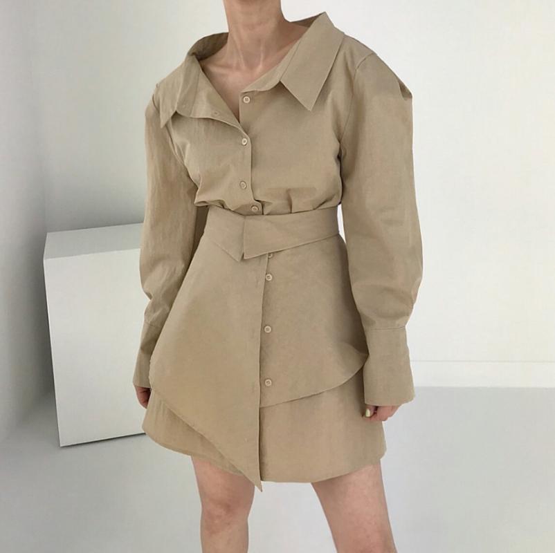 Casual Dresses HziriP Chic Elegant Two Piece Shirt Dress Women 2022 OL Spring Autumn Solid Lapel Single Breasted Mini Vestidos, Khaki
Casual Dresses HziriP Chic Elegant Two Piece Shirt Dress Women 2022 OL Spring Autumn Solid Lapel Single Breasted Mini Vestidos, Khaki