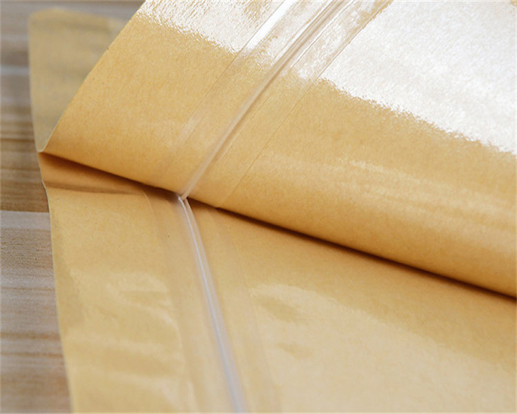 100pcs Thick Stand up Kraft Paper Frosted Window Zip Lock Bag Resealable Biscuits Ground Coffee Beans Snack Flower Tea Fruits NUts Gifts Storage Pouch