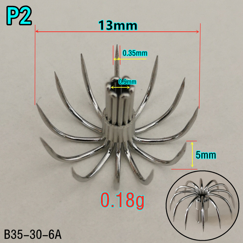 100pcs 200pcs Stainless steel small squid hooks P Umbrella Crown fishing fishhook P1-P8 Spain Chile bait accessories Jig pesca 220812