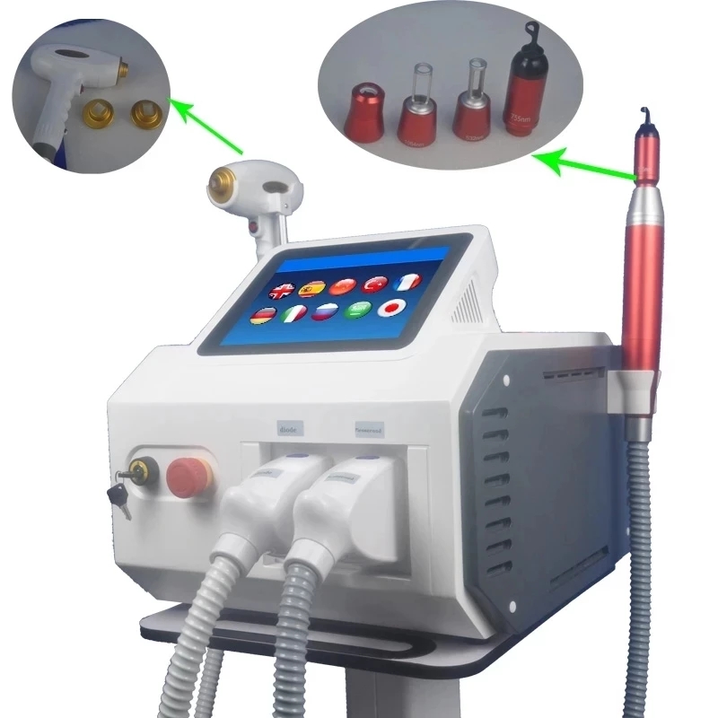 2 in 1 Portable 808 Picosecond laser tattoo removal Diode Lasers Hair-Removal Freezing Point Machine