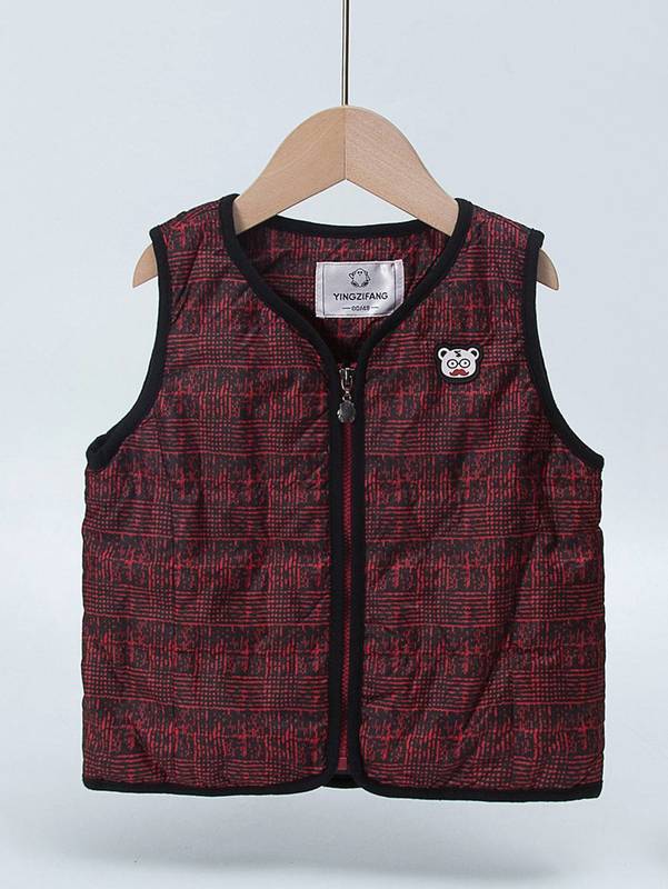 YINGZIFANG Toddler Boys Cartoon Patched Vest Jacket SHE