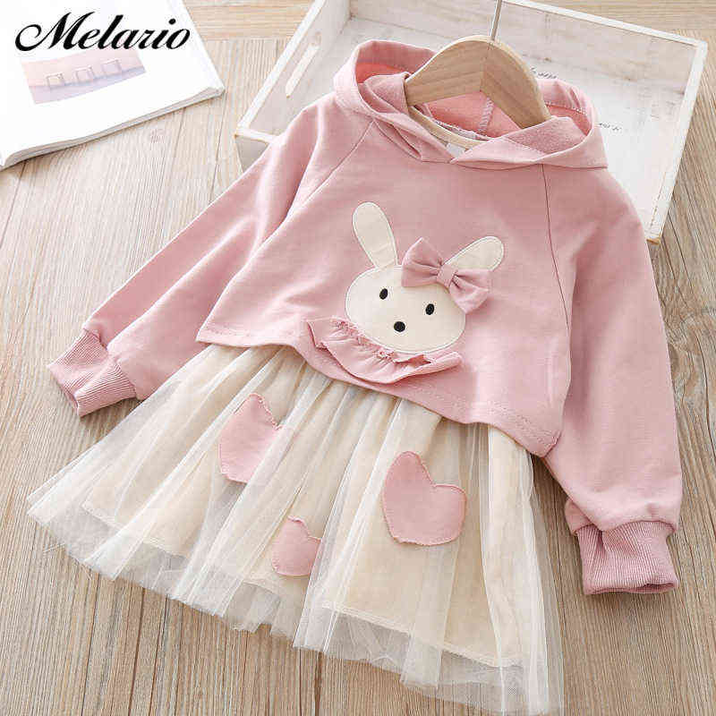 Melario Girls Dresses Autumn Casual Baby Girls Clothes Kids Dresses for Girls Cotton Mesh Birthday Princess Dress New Daily Wear Y220510