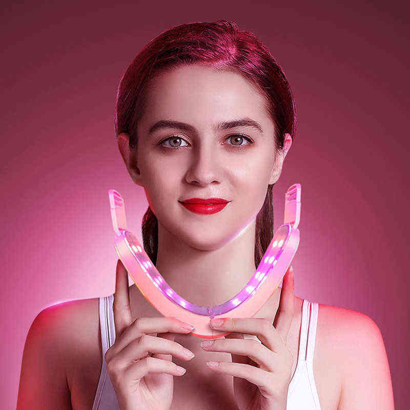 NXY Face Care Device Hskou Facial Lifting Led Photon Therapy Slimming Vibration Massager Double Chin v Shaped Cheek Lift 0530