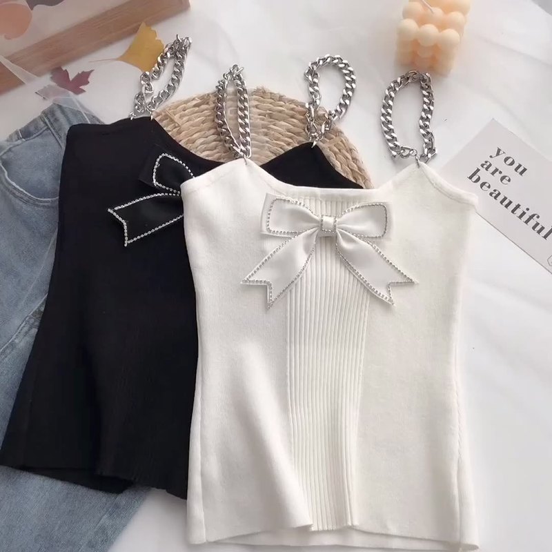 Knitted Camisole Women's Top Fashion Cotton Tank Crop Tops Lingerie Underwear Streetwear Vest Cropped Tee 220325