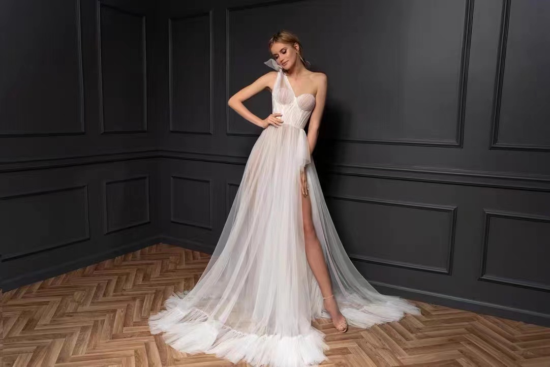 Saxy Prom Dress Party Dresses High Spit Floor LengthTulle Prom Dresses Formal Custom Made