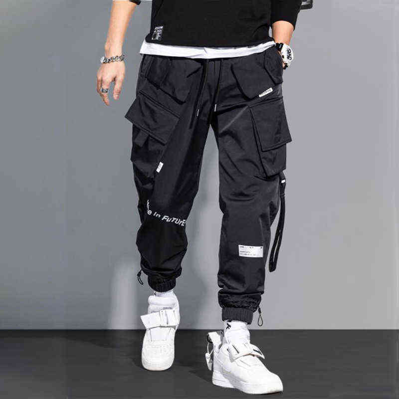 Men's Laser Cargo Pants 2022 Spring Hip Hop Multi-pocket Trousers Trendy Streetwear Solid Sweatpants Male Casual Outfits Pants G220507
