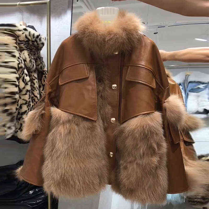 Women' leather clothing fashion imitation fur stitching fur jacket 2021 winter new PU leather jacket women T220810, Light brown
Women' leather clothing fashion imitation fur stitching fur jacket 2021 winter new PU leather jacket women T220810, Light brown