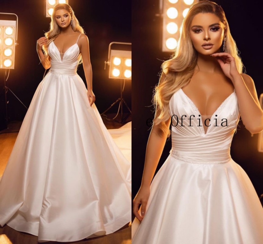 Sexy Beads Wedding Dresses 2022 Bride Gowns Spaghetti Straps Bride Dress V-neck A-Line Sleeveless Princess Robe Mariage Vestidos De Noiva, White
Sexy Beads Wedding Dresses 2022 Bride Gowns Spaghetti Straps Bride Dress V-neck A-Line Sleeveless Princess Robe Mariage Vestidos De Noiva, White