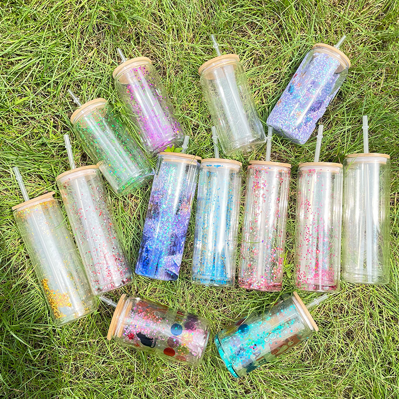 12oz 16oz 20oz Double Wall Sublimation Glass Mugs Snow Globe glass Tumblers Pre-drilled Beer Frosted Drinking Glasses Can With Bamboo Lid And Reusable Straw, Clear
12oz 16oz 20oz Double Wall Sublimation Glass Mugs Snow Globe glass Tumblers Pre-drilled Beer Frosted Drinking Glasses Can With Bamboo Lid And Reusable Straw, Clear