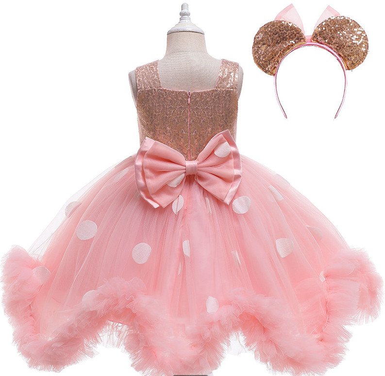 Girls sequins vest dresses Ball Gown kids polka dots irregular lace tulle dress children big Bows princess clothing Q7446, Pink
Girls sequins vest dresses Ball Gown kids polka dots irregular lace tulle dress children big Bows princess clothing Q7446, Pink