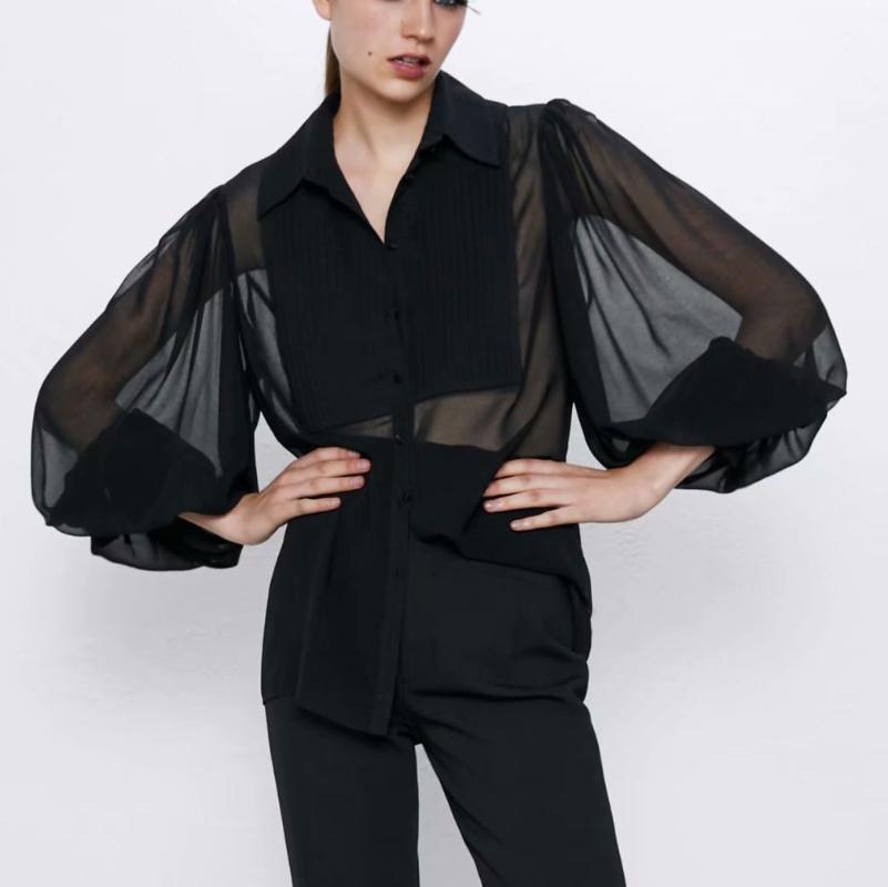 Puff Long Blouse 2022 Tops Fashion Womens Lantern Sleeve Shirt Femininas Elegante See Through Top Women Sexy Spliced Full Women's Blouses &, Black
Puff Long Blouse 2022 Tops Fashion Womens Lantern Sleeve Shirt Femininas Elegante See Through Top Women Sexy Spliced Full Women's Blouses &, Black