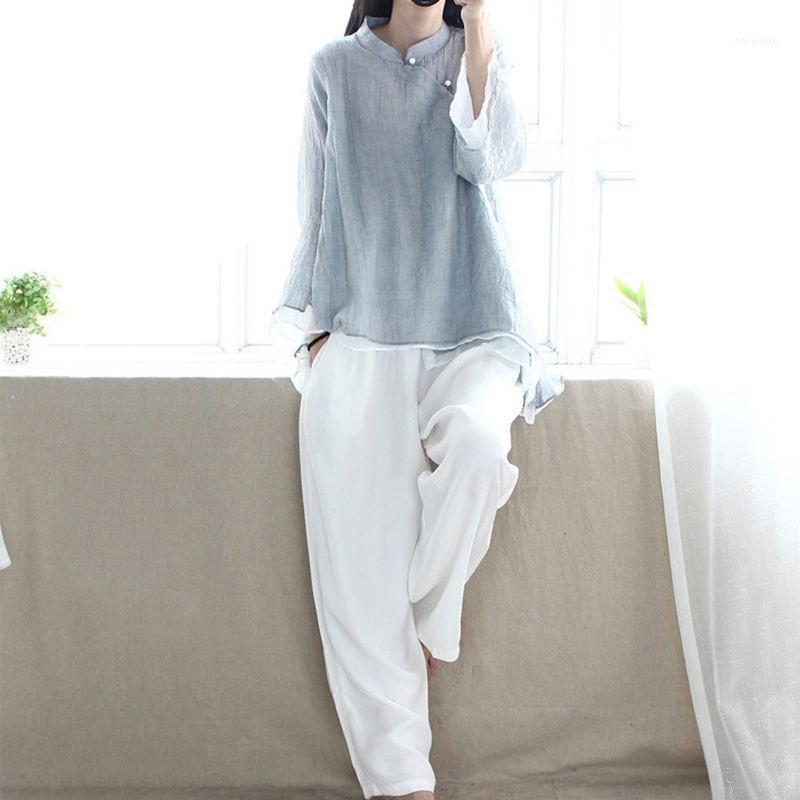 Women's Blouses & Shirts Hanfu Tops Summer Chinese Style Retro Buckle Shirt Tang Suit National Oriental Female Solid Casual Clothing1, Gray
Women's Blouses & Shirts Hanfu Tops Summer Chinese Style Retro Buckle Shirt Tang Suit National Oriental Female Solid Casual Clothing1, Gray