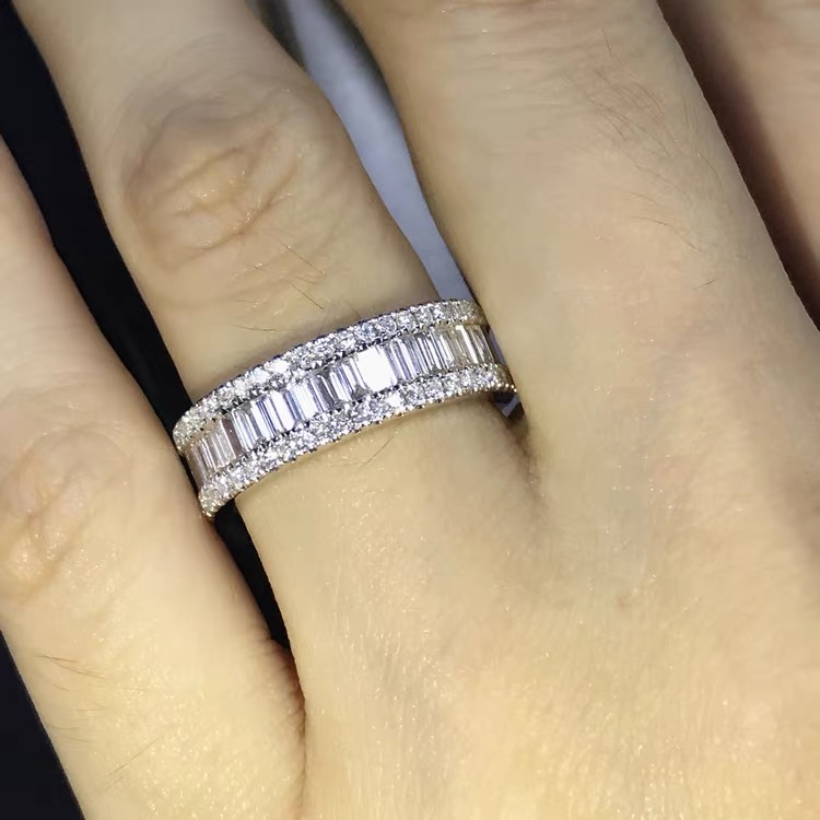 Choucong Brand Wedding Rings Luxury Jewelry 925 Sterling Silver Fill Radiant Shape 5A Cubic Zircon CZ Diamond Gemstones Party Women Engagement Band Ri