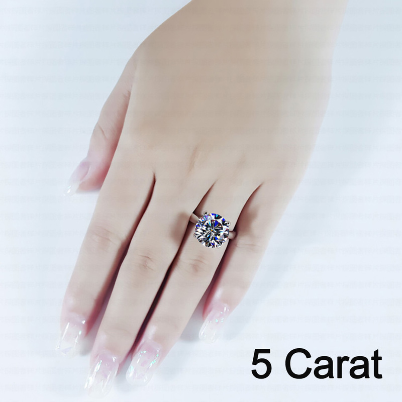 10K Au417 White Gold Women Ring Diamonds 1 2 3 4 5 Carat Round Wedding Party Engagement Anniversary Ring Classic 220816