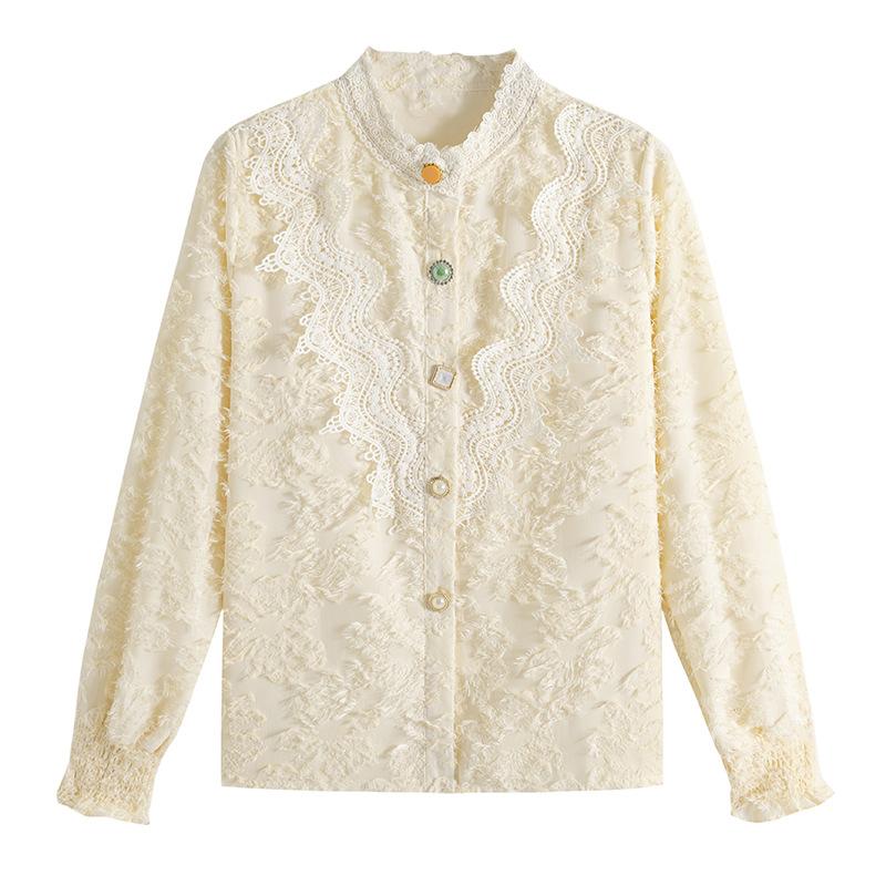 Women' Blouses & Shirts Winter Lace Shirt Women Half High Neck Single Breasted Fashion Wild Tassel Blouse Temperament Elegant OL Office Lad, Apricot
Women' Blouses & Shirts Winter Lace Shirt Women Half High Neck Single Breasted Fashion Wild Tassel Blouse Temperament Elegant OL Office Lad, Apricot