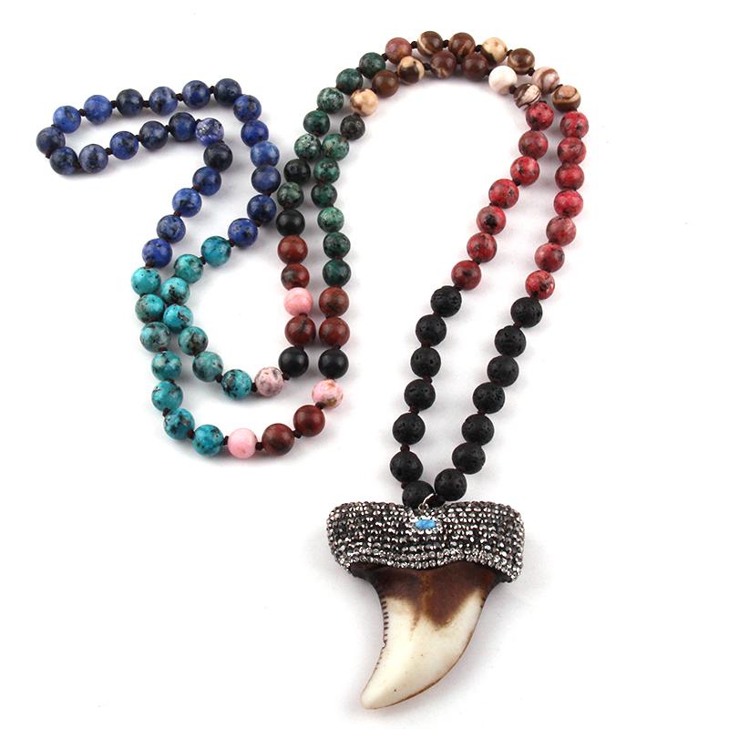 Pendant Necklaces Fashion Bohemian Tribal Jewelry 108 Bead Multi Stones Long Knotted Handmade Paved Bull Head Necklace For WomenPendant
Pendant Necklaces Fashion Bohemian Tribal Jewelry 108 Bead Multi Stones Long Knotted Handmade Paved Bull Head Necklace For WomenPendant