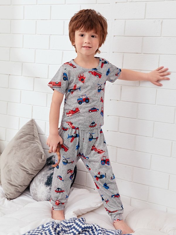 Toddler Boys All Over Car Print PJ Set SHE