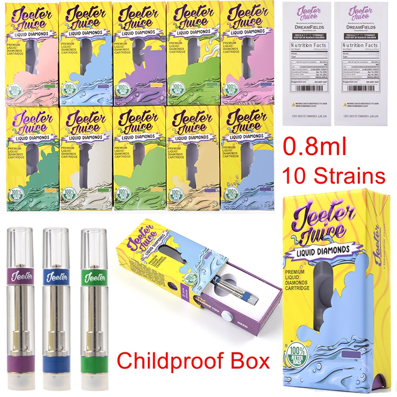 Jeeter Juice Atomizers Vape Cartridges Packaging Ceramic Coil 0.8ml Empty Carts Glass Thick Oil Wax Vaporizer 510 Thread E Cigarettes 10 Strains
Jeeter Juice Atomizers Vape Cartridges Packaging Ceramic Coil 0.8ml Empty Carts Glass Thick Oil Wax Vaporizer 510 Thread E Cigarettes 10 Strains
