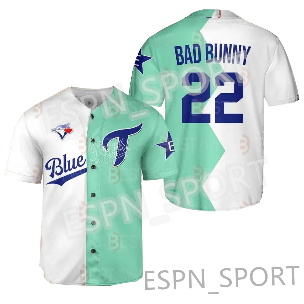 22 Bad Bunny 2022 All Stars Split Jersey Blue Jays Baseball Jerseys Toronto Men Women Youth, Custom your name number
22 Bad Bunny 2022 All Stars Split Jersey Blue Jays Baseball Jerseys Toronto Men Women Youth, Custom your name number